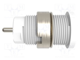 Socket; 4mm banana; 24A; white; nickel plated; screw,on panel