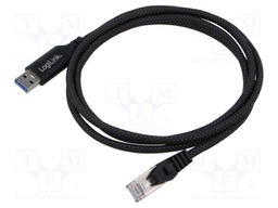 Cable; USB 3.0; RJ45 plug,USB A plug; nickel plated; 1.5m; black