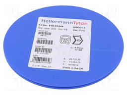 Markers for cables and wires; Label symbol: D; 1÷3mm; PVC; yellow