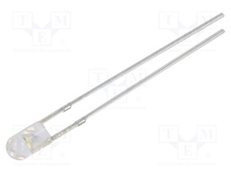 LED; 3mm; white; 3000÷4200mcd; 30°; Front: convex; 12V; Pitch: 2.54mm