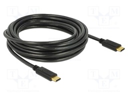 Cable; USB 2.0; USB C plug,both sides; 4m; black; 480Mbps; 3A