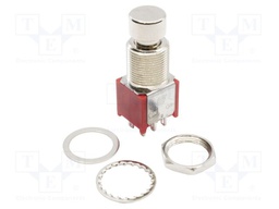 Switch: push-button; Pos: 2; DPDT; 1A/9VDC; Leads: for soldering