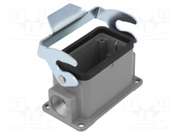 Enclosure: for HDC connectors; size D10B; with latch; angled