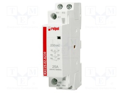 Contactor: 2-pole installation; 25A; 230VAC; NC x2; IP20; RXC25