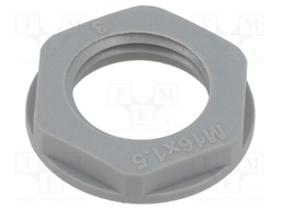 Nut; M16; polyamide; 22mm; grey; Thread: metric; Pitch: 1.5; Entrelec