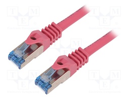 Patch cord; S/FTP; 6a; stranded; Cu; LSZH; violet; 1m; 26AWG