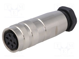 Connector: M16; female; for cable; IP67; plug; soldering; 125V; 5A