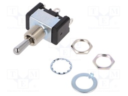 Switch: toggle; Pos: 3; SP3T; ON-OFF-ON; 10A/125VAC; Toggle: round