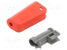 Plug case; red; Overall len: 36.3mm; Socket size: 4mm