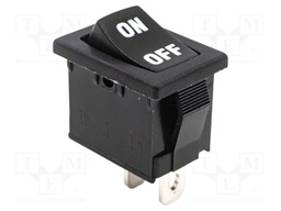 SWITCH, ROCKER, SPST, 15A, 125VAC, BLACK