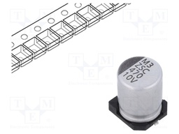 Capacitor: electrolytic; SMD; 470uF; 10VDC; Ø8x10mm; ±20%