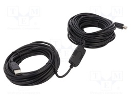 Cable; USB 2.0; USB A plug,USB B plug; 20m; black; 22AWG,28AWG