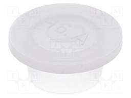 Plugs; Body: semi-transparent; Out.diam: 17.1mm; H: 9mm; Mat: LDPE