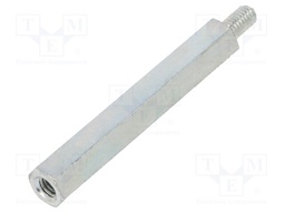 Screwed spacer sleeve; Int.thread: M4; 45mm; Ext.thread: M4; steel