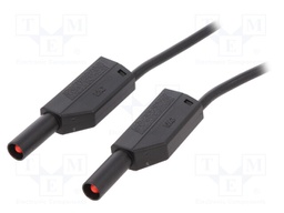 Test lead; PVC; 0.5m; black; 32A; Type: with 4mm axial socket