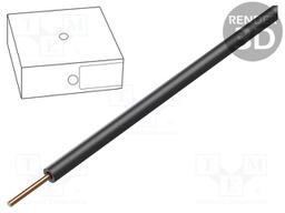 Wire; H05V-U; solid; Cu; 0.75mm2; black; PVC; 300/500V; 100m