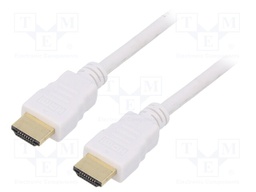 Cable; HDMI 2.0; HDMI plug,both sides; 3m; white; 30AWG; Core: Cu