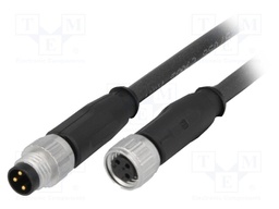Cable: for sensors/automation; M8-M8; male; female; PIN: 3; plug