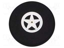 Wheel; Pcs: 1; Ø: 75mm; Shaft dia: 3mm; Plating: foam; W: 18mm