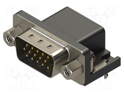 Connector: D-Sub HD; PIN: 15; socket; male; angled; THT; MHHDR