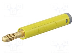 Connector: 4mm banana; plug; 19A; 30VAC; 60VDC; yellow; gold-plated