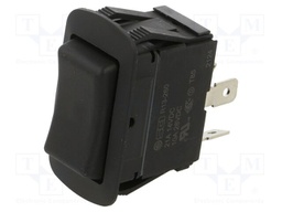 ROCKER; DPDT; Pos: 3; (ON)-OFF-(ON); 10A/250VAC; 21A/14VDC; black