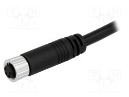 Connector: M8; 5m; female; PIN: 4; straight; plug; 3A; 30V; IP67