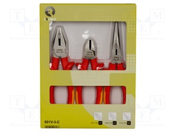 Kit: pliers; side,insulated,universal,elongated; 3pcs.