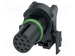 Connector: M12; contact insert; PIN: 12; 30V; angled; IP67; THT; 1.5A