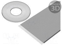 Wire: ribbon; 0.635mm; stranded; Cu; 40x30AWG; unshielded; TPE; grey