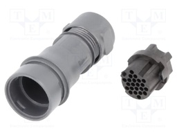 Connector: circular; plug; female; PIN: 22; w/o contacts; for cable