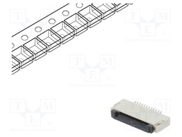Connector: FFC (FPC); horizontal; PIN: 12; ZIF; SMT; tinned; 30mΩ