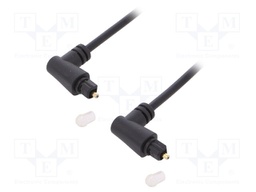Cable; both sides,Toslink plug angled; 2m; black; Øout: 4mm