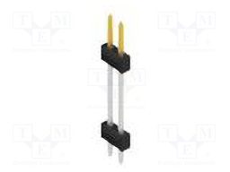 Connector: pin strips; pin header; male; PIN: 2; 2.54mm; THT; 2x1