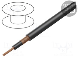 Wire: coaxial; 1x45Ω; stranded; Cu; black