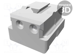 Plug; wire-board; female; 2mm; PIN: 2; w/o contacts; for cable