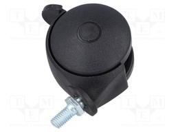 Furniture wheel; Ø: 50mm; H: 53mm; torsional with lock,with lever
