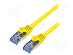 Patch cord; S/FTP; 6a; stranded; Cu; LSZH; yellow; 10m; 26AWG