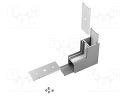 Connector 270°; silver; aluminium,polycarbonate; anodized