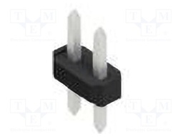 Connector: pin strips; pin header; male; PIN: 2; 2.54mm; THT; 2x1