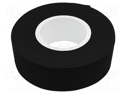 Tape: textile; W: 25mm; L: 25m; Thk: 0.18mm; acrylic; black; -40÷125°C