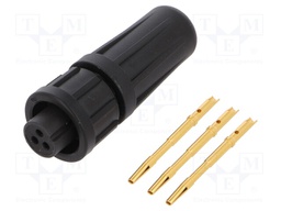 Connector: circular; Series: EN2; plug; female; soldering; PIN: 3