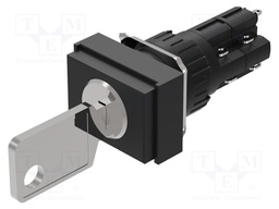 Switch: rotary with key; 16mm; Stabl.pos: 2; NC x2 + NO x2; Pos: 2