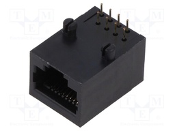 Socket; RJ45; PIN: 8; Layout: 8p8c; on PCBs,PCB snap; THT