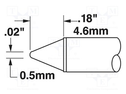 Tip; conical; 1x5mm; 413°C; for soldering station
