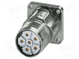 Connector: M23; socket; PIN: 6; crimped; straight; IP68; M23 PRO; 30A