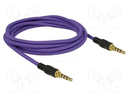 Cable; Jack 3,5mm 4pin plug,both sides; 2m; Plating: gold-plated