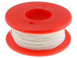 Wire; solid; Cu; 30AWG; white; kynar 460 (PVDF); 300V; 50m