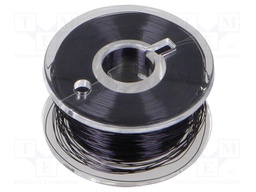 Silver plated copper wires; 0.1mm; black; Cu,silver plated; 100m