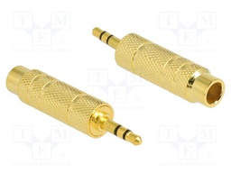 Adapter; Jack 3.5mm 3pin plug,Jack 6.35mm 3pin socket